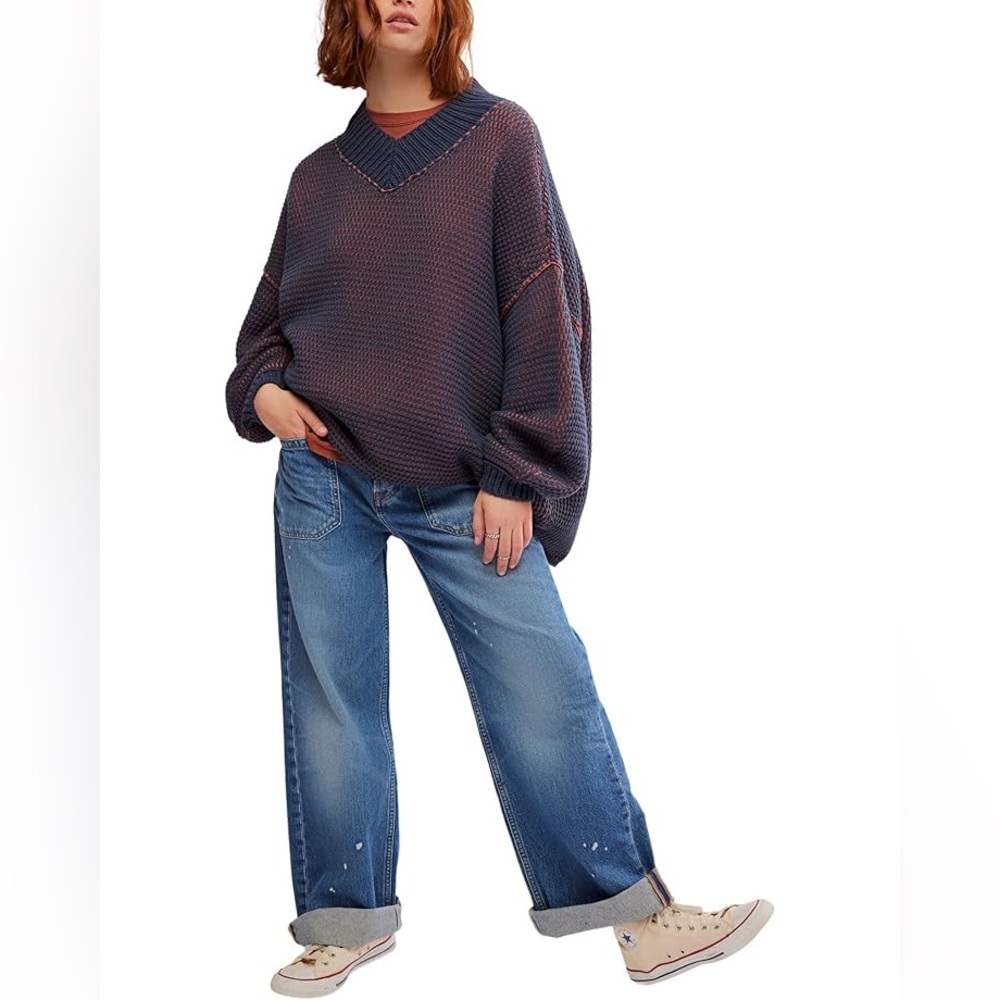 FREE PEOPLE Cotton Oversized Sweater